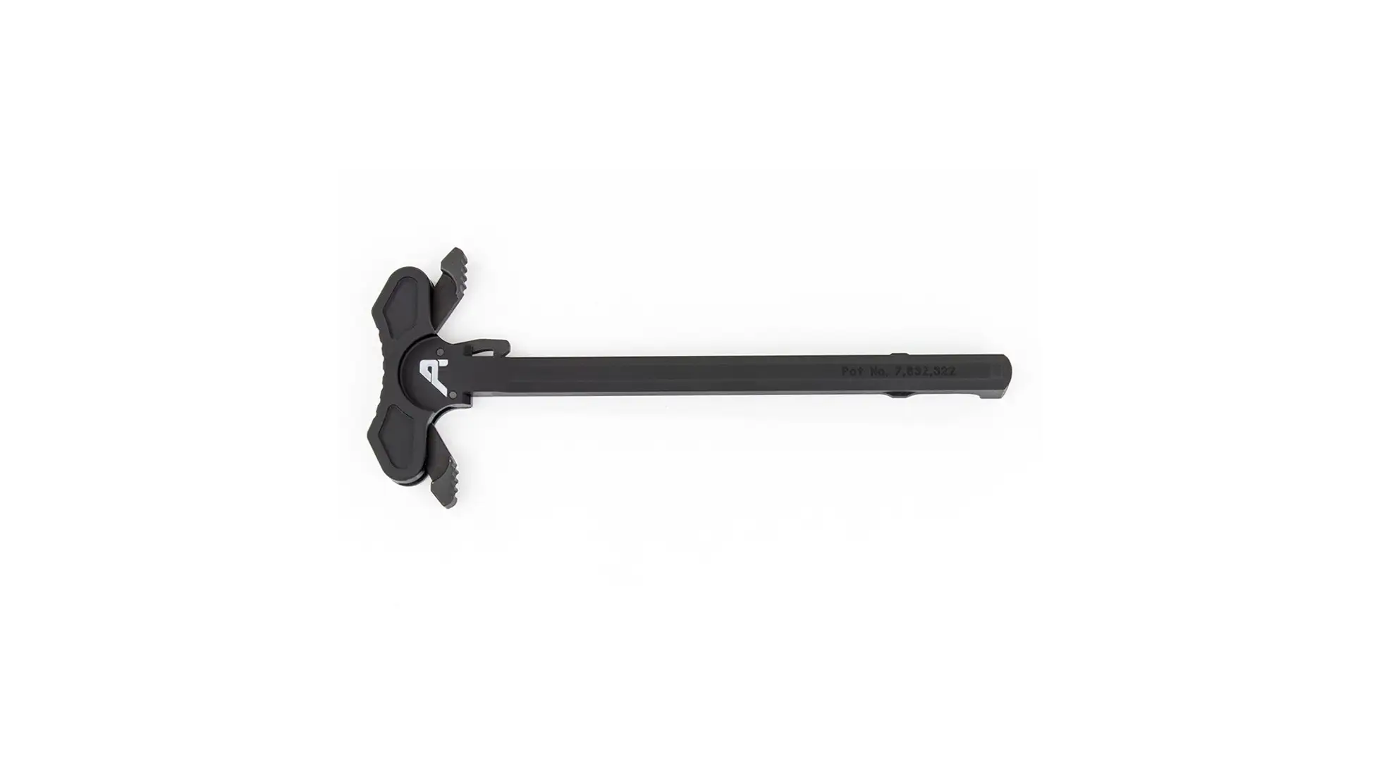 Aero Precision ambidextrous charging handle in black with the Aero Precision logo