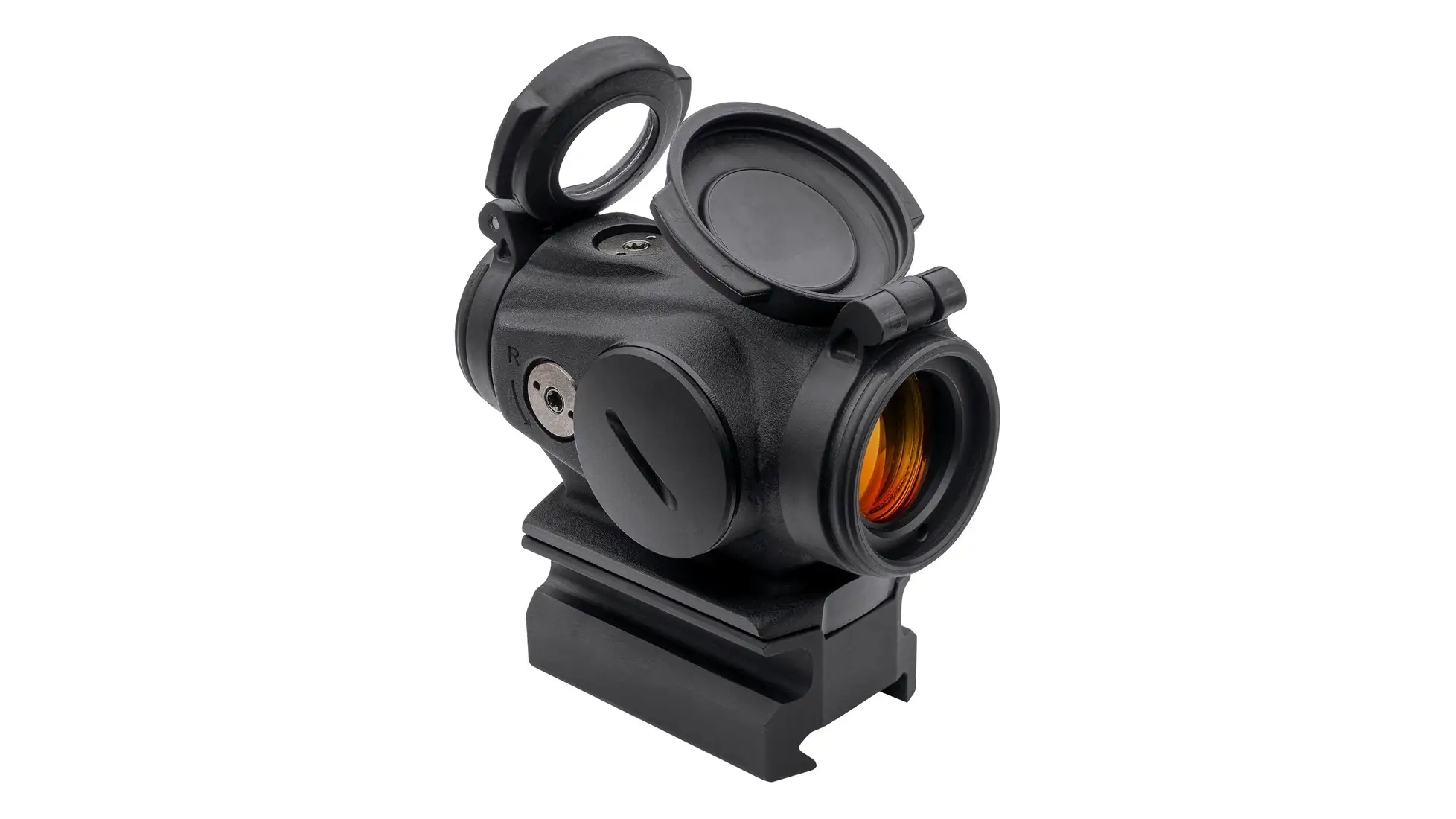 Aimpoint Duty RDS 1x22mm reflex red dot sight with a 2 MOA dot on its one-piece torsion-nut Picatinny mount, black
