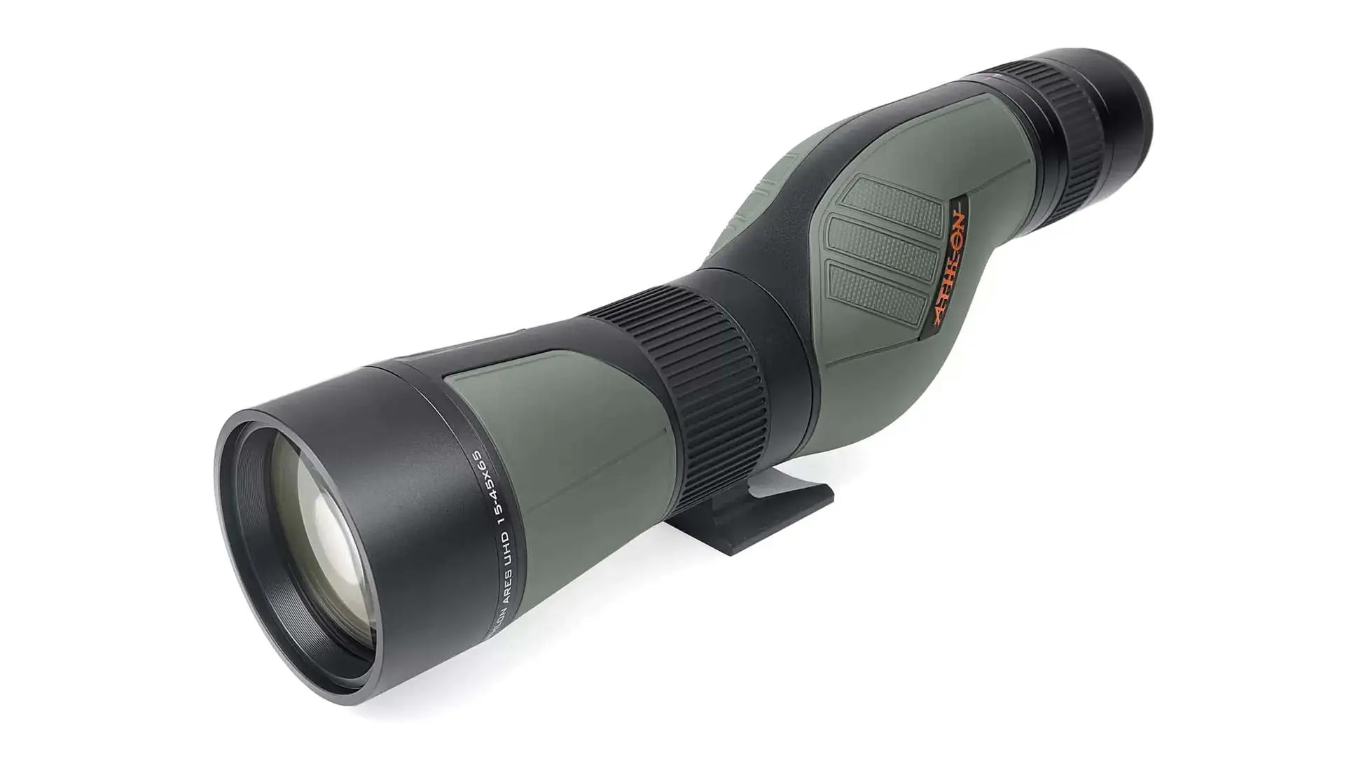 Athlon Optics Ares Gen II 15-45x65mm UHD spotting scope, straight body, in grey and black
