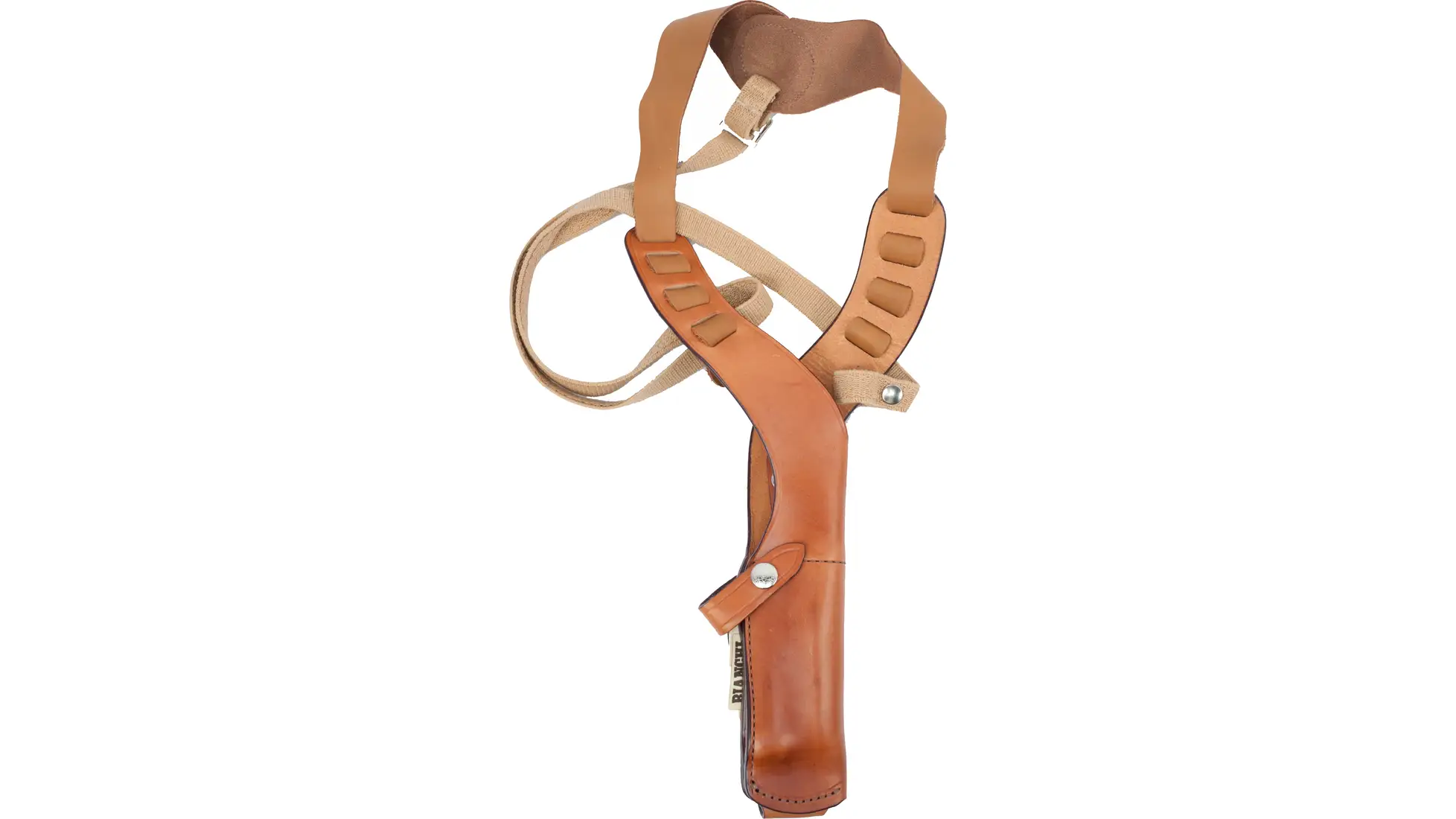 Bianchi X15 vertical leather shoulder holster, plain tan, right hand