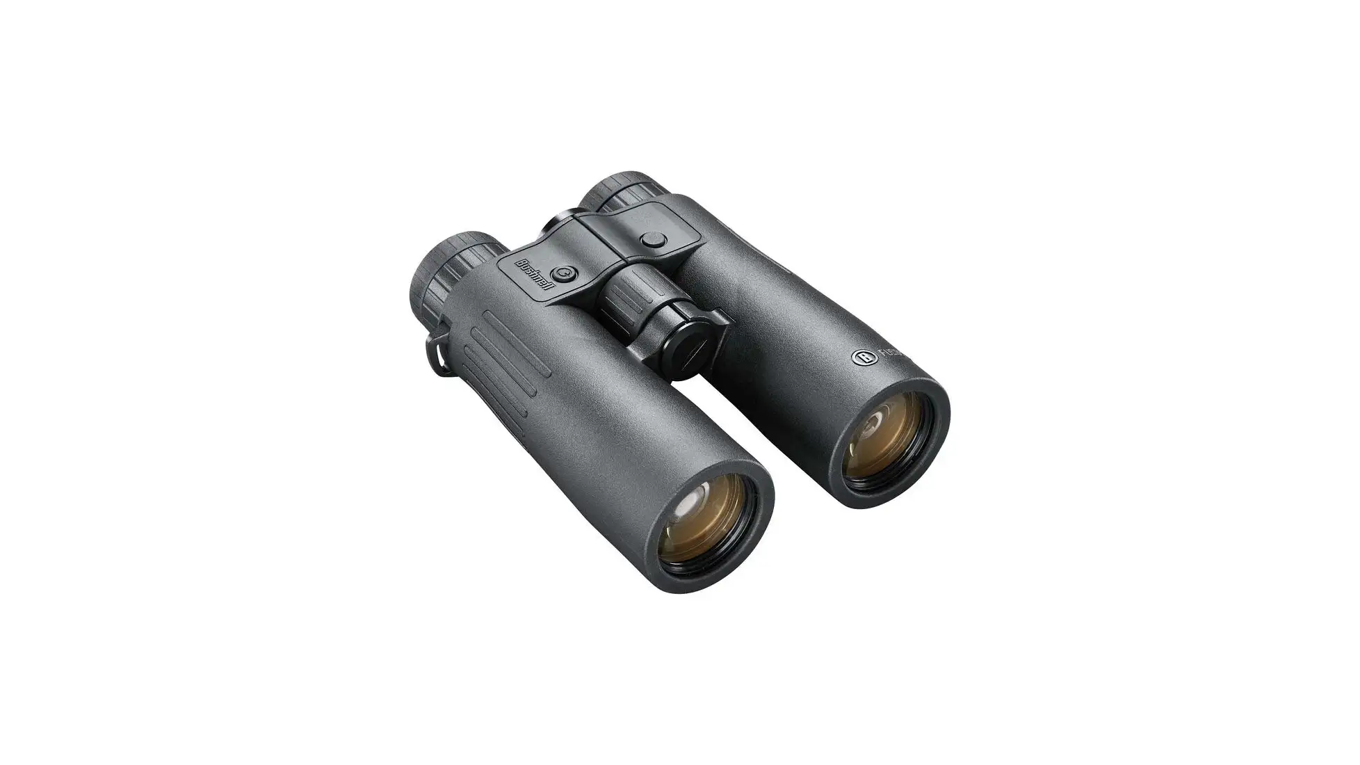 Bushnell Fusion X rangefinding binocular, black, from the objective end (OpticsPlanet listing photo)