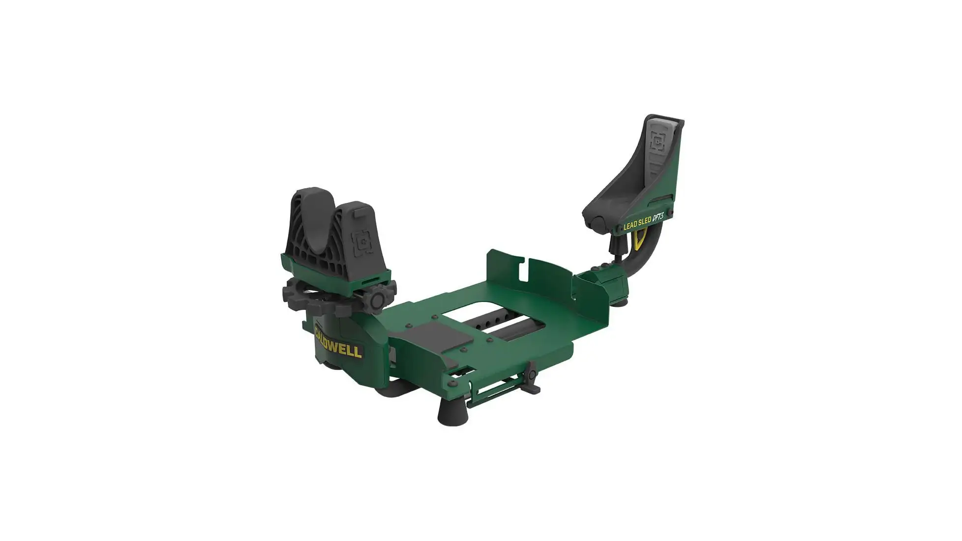 Caldwell Lead Sled DFT 3 shooting rest in green with the Lead Sled DFT3 name on the frame