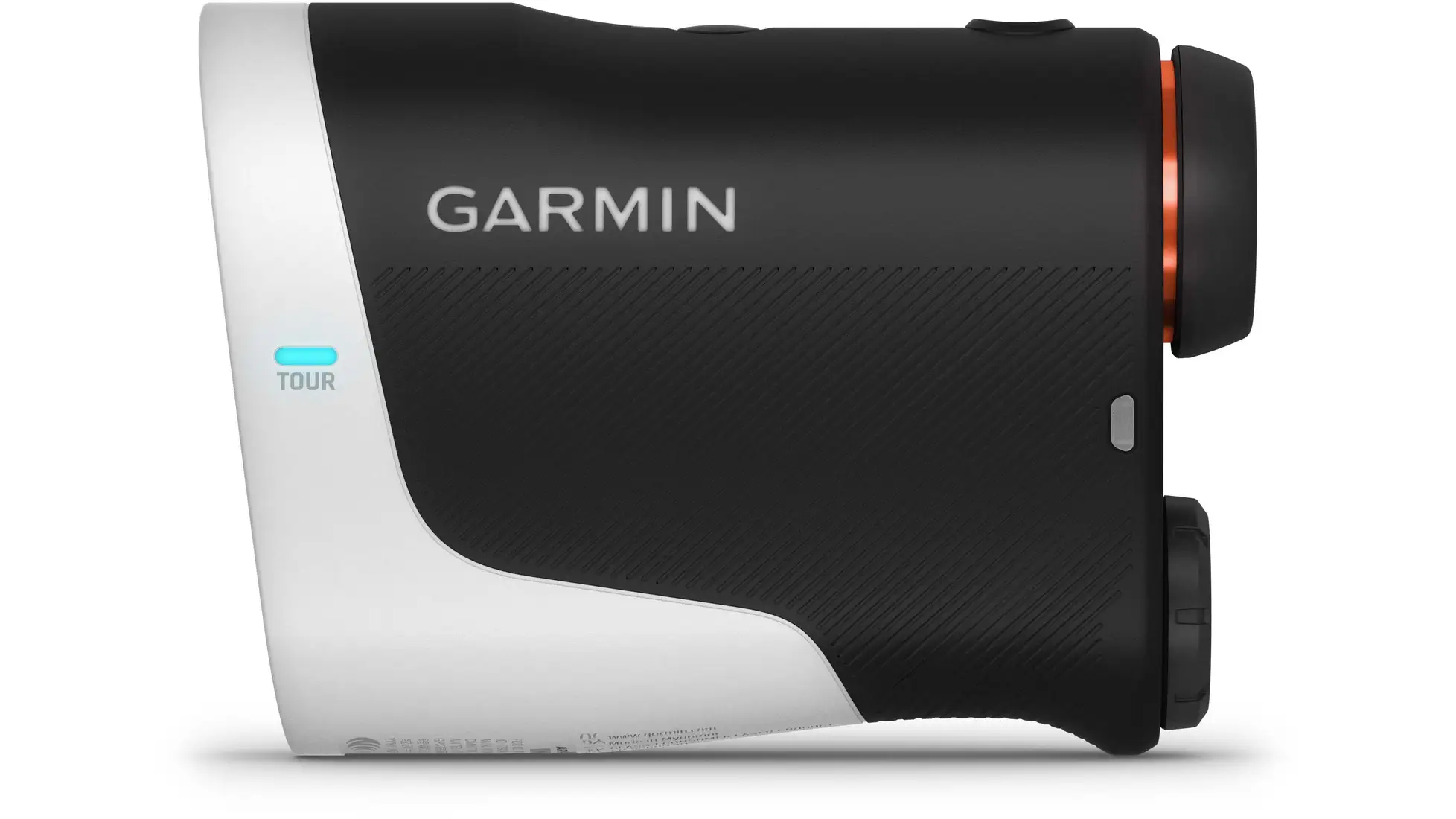 Garmin Approach Z30 golf laser rangefinder in black and white, side view