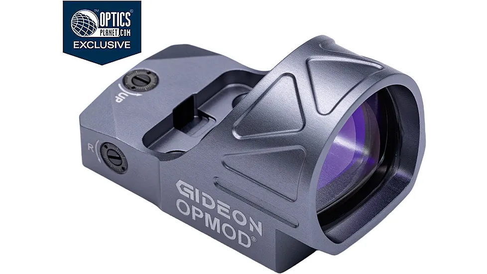 Gideon Optics Omega, a budget open-emitter pistol red dot with a very large SRO-style window and a 65 MOA circle with 3 MOA dot reticle, black