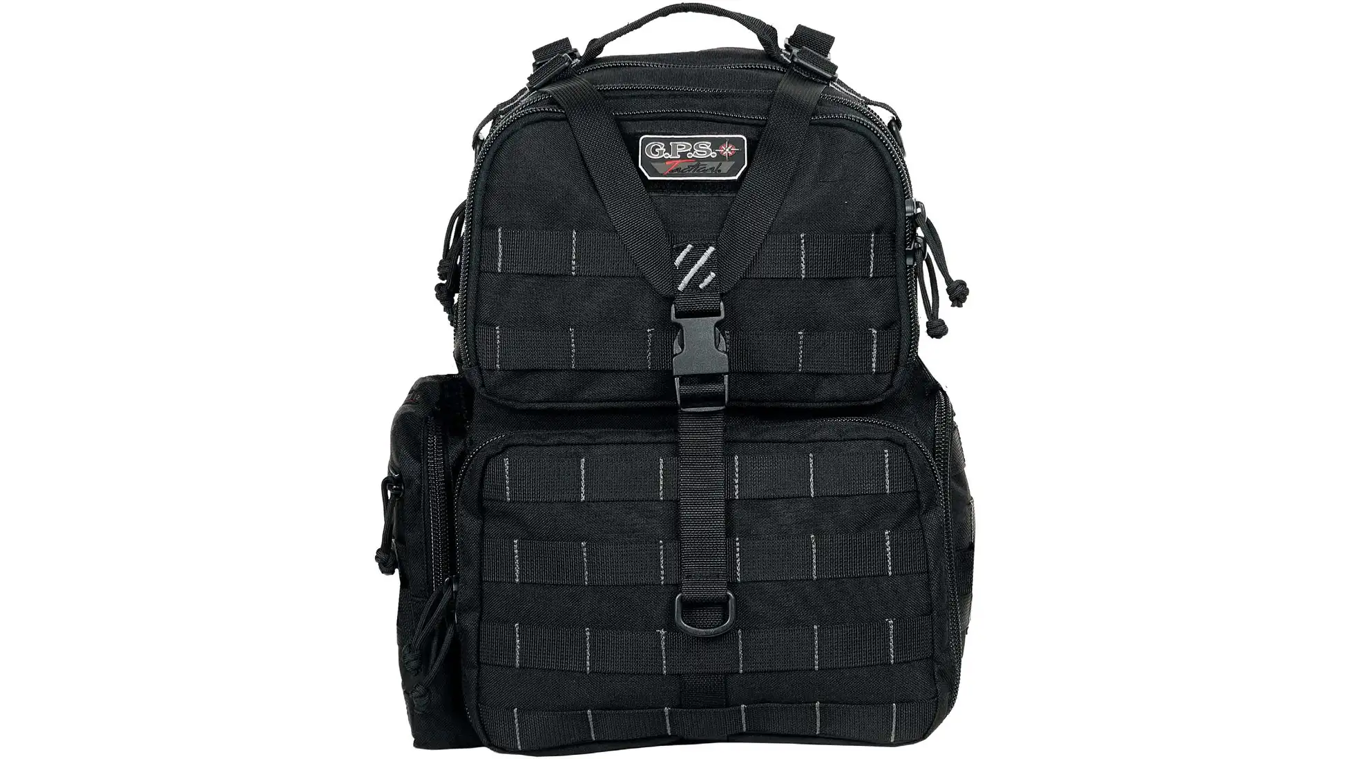 GPS Tactical Range Backpack in black with padded waist belt