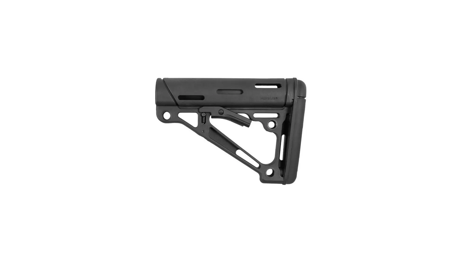 Hogue AR-15 OverMold collapsible buttstock for Mil-Spec buffer tubes in black rubber