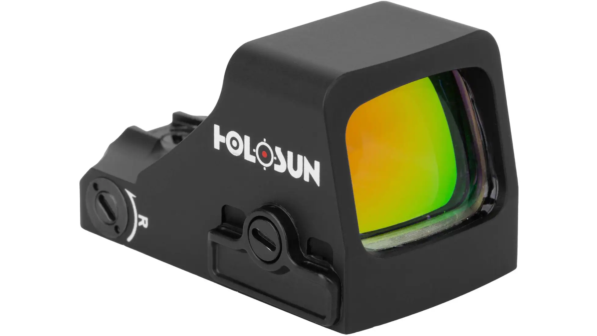 Holosun HS507K X2 open-emitter micro red dot with a 32 MOA circle and 2 MOA dot on the K footprint, direct fit on a Springfield Hellcat, black