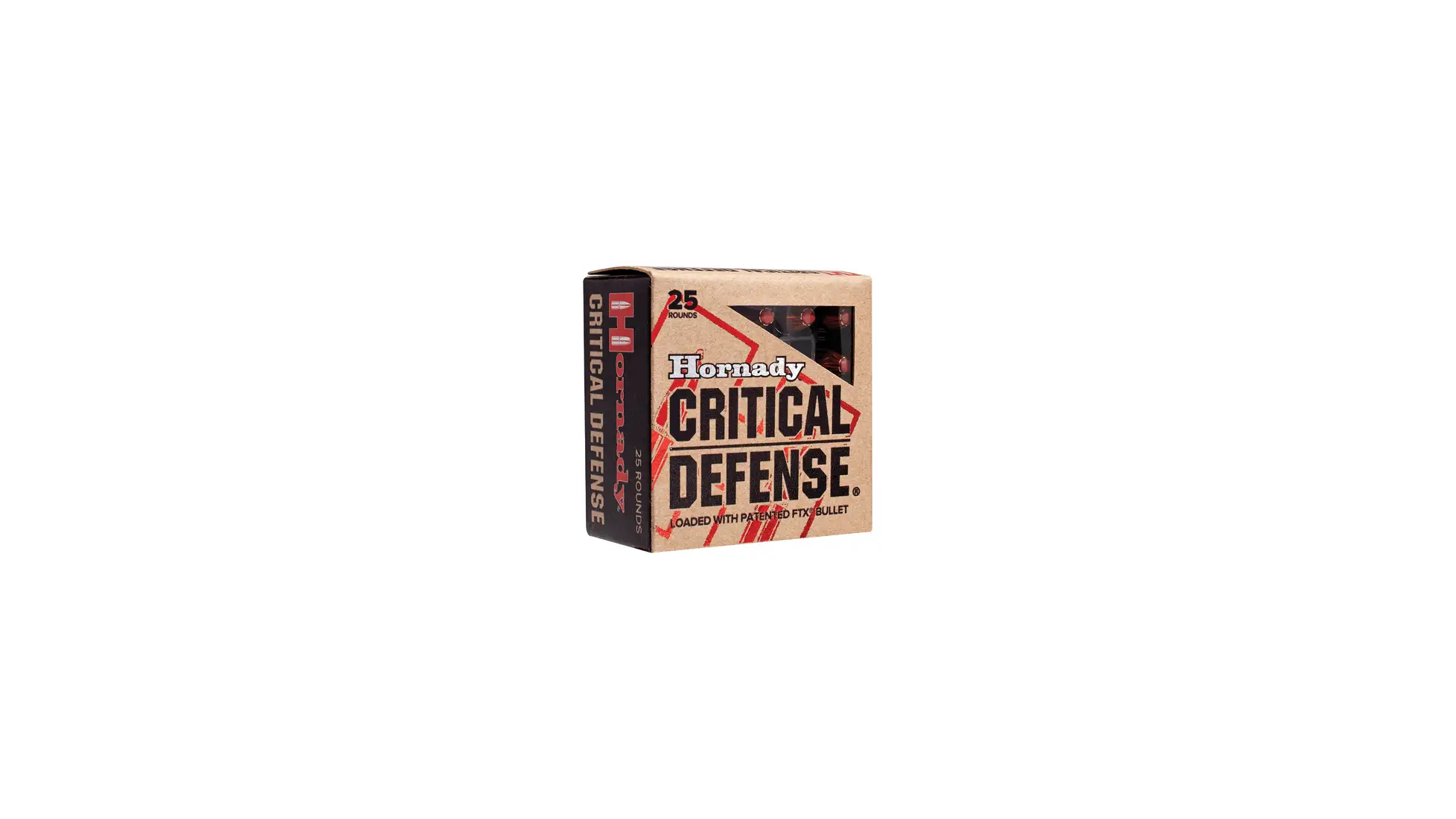 Box of Hornady Critical Defense 9mm Luger 115 grain FTX ammunition, 25 rounds, item 90250