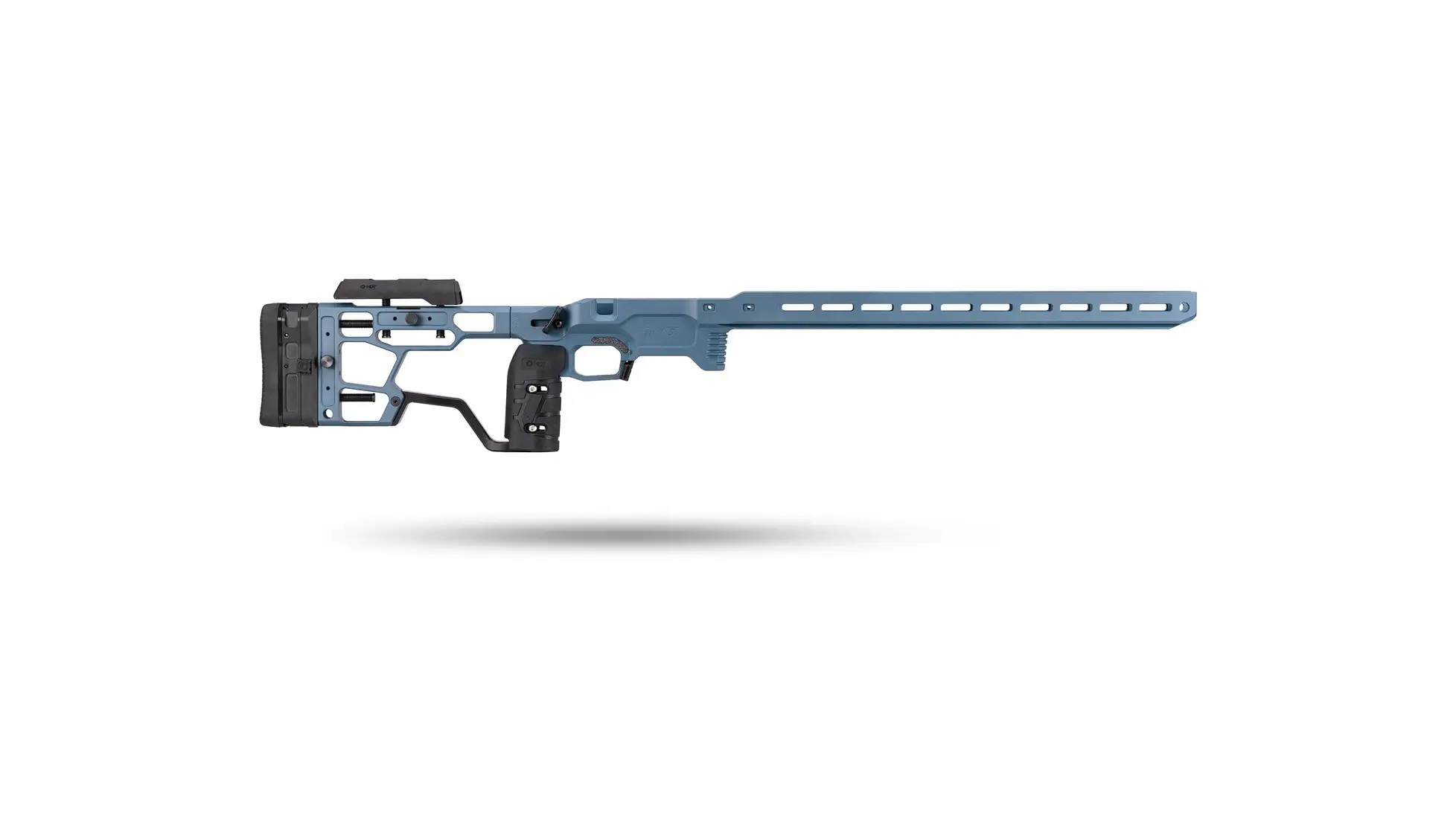 MDT ACC Elite chassis for the Remington 700 short action, right hand, in Sky Blue