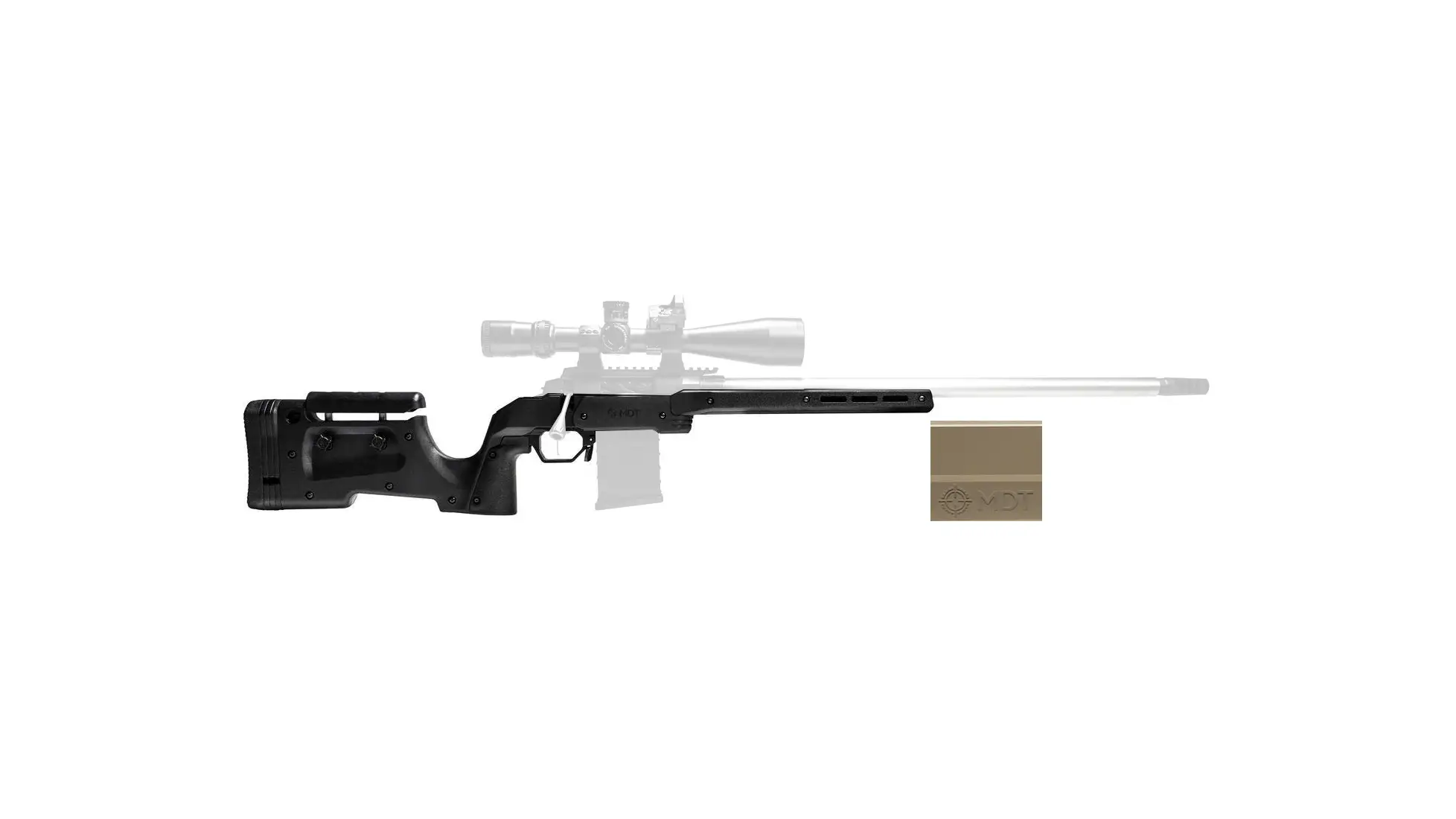 MDT XRS chassis system in Flat Dark Earth; the retailer image is labelled for the Savage short action right hand row (104692-FDE), not the black Remington 700 short action row priced on this page