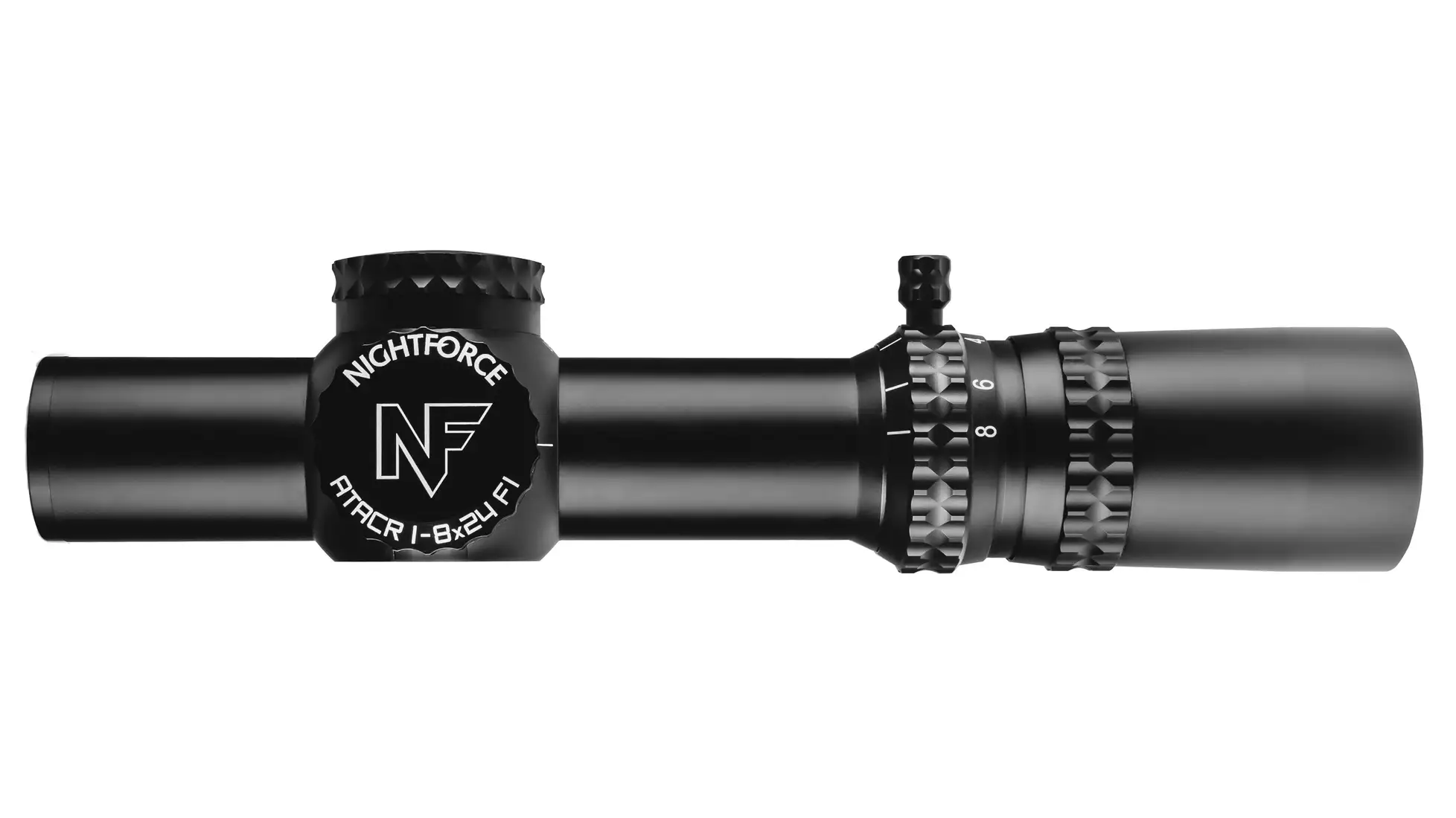 Nightforce ATACR 1-8x24 F1 LPVO, 34mm tube, capped turrets, illuminated FC-DMx reticle, black (C653)
