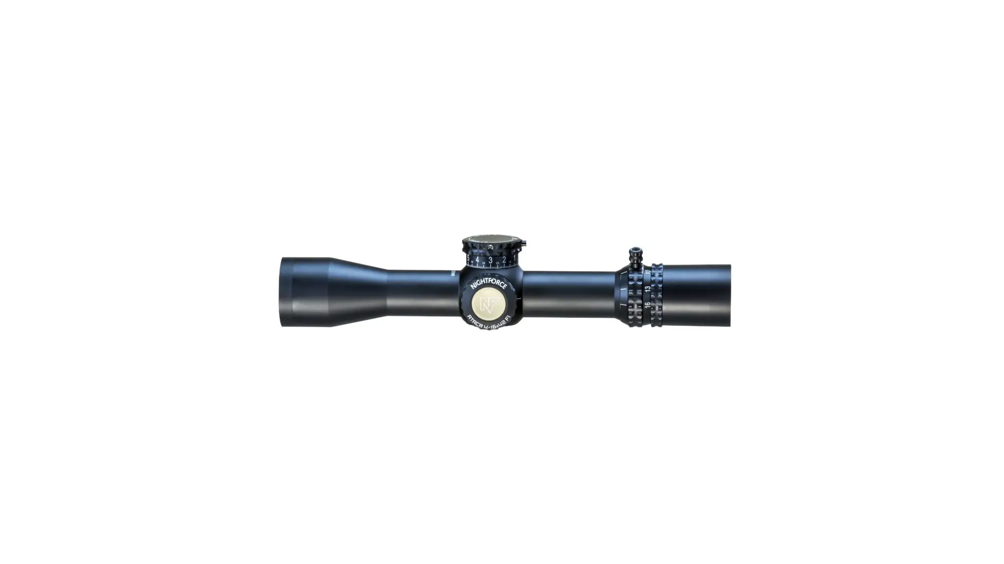 Nightforce ATACR 4-16x42 F1 rifle scope, 34mm tube, first focal plane; the retailer image is labelled as the MOA-XT reticle row, not the Mil-C row we price