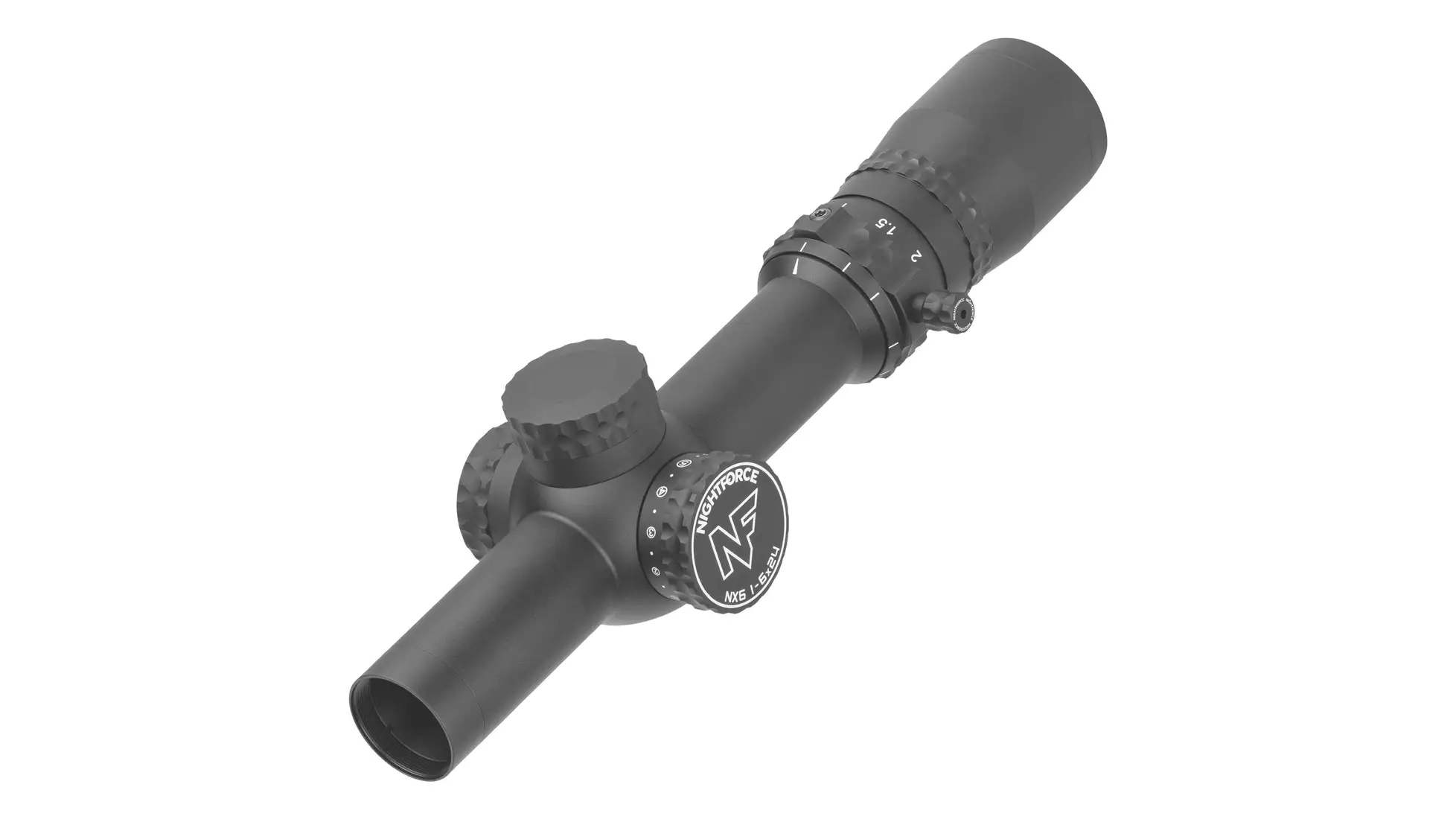 Nightforce NX6 1-6x24 F2 rifle scope, 30mm tube, second focal plane; retailer image, file labelled as the C727 (FC-6c) row