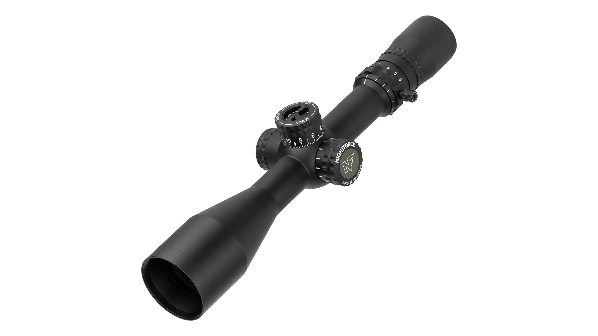 Nightforce NX6 3-18x50 F1 rifle scope, 30mm tube, first focal plane; retailer image for the 3-18x50 F1 listing, file labelled as the MOA-C row