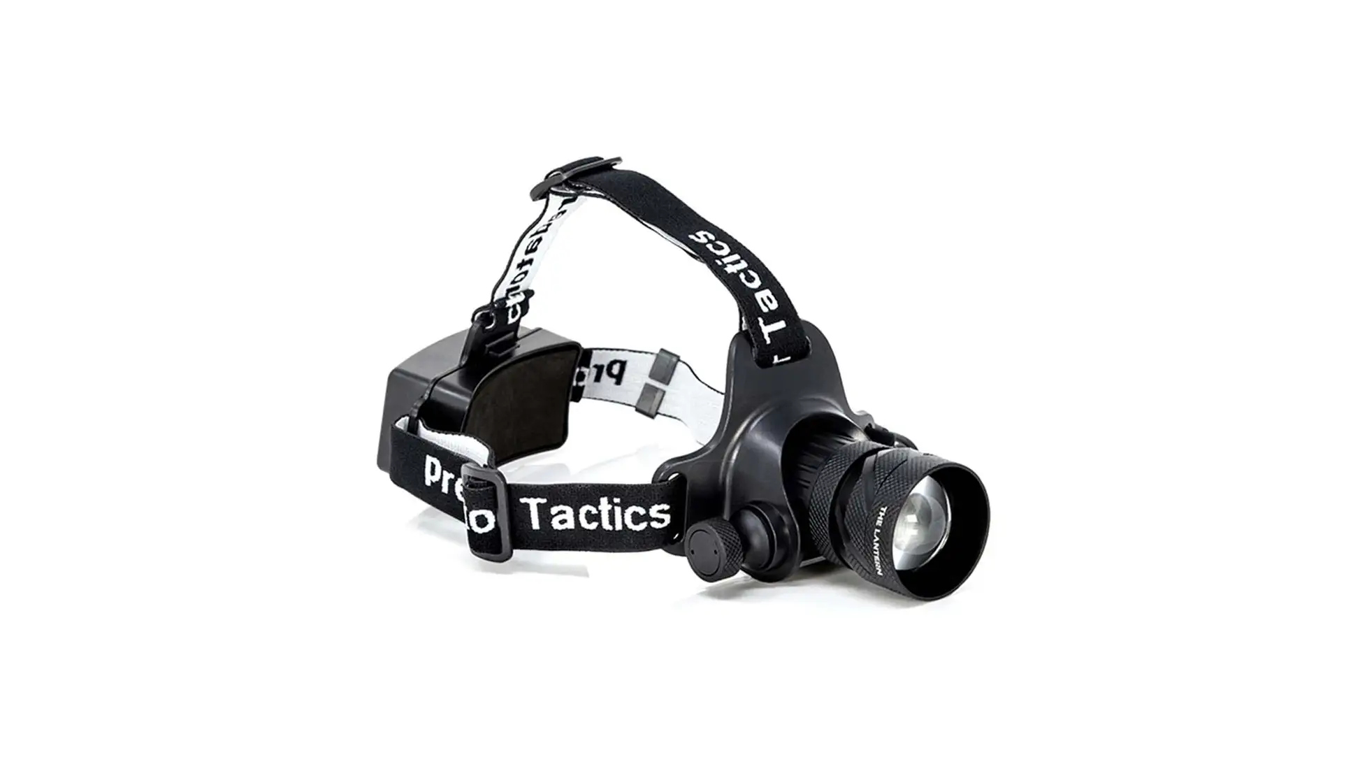 Predator Tactics Lantern headlamp in black with a zoom head and a Predator Tactics strap