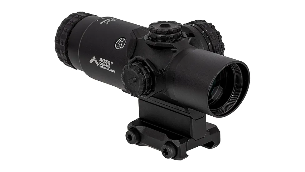 Primary Arms GLX 2x24mm prismatic red dot sight in black with its included ruggedized Picatinny mount