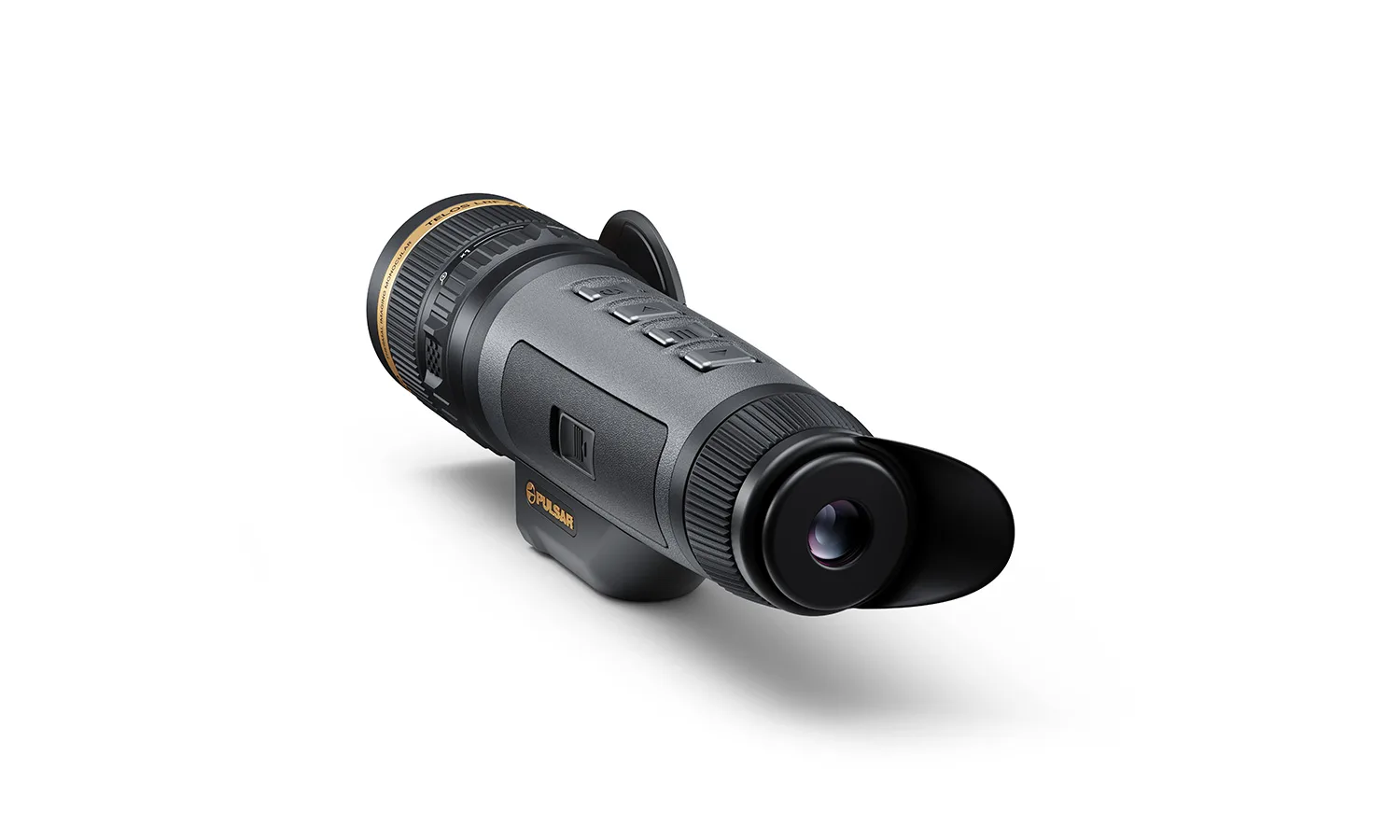 Pulsar Telos LRF XT50 rear view showing the eyepiece, eyecup and top buttons (Pulsar render)