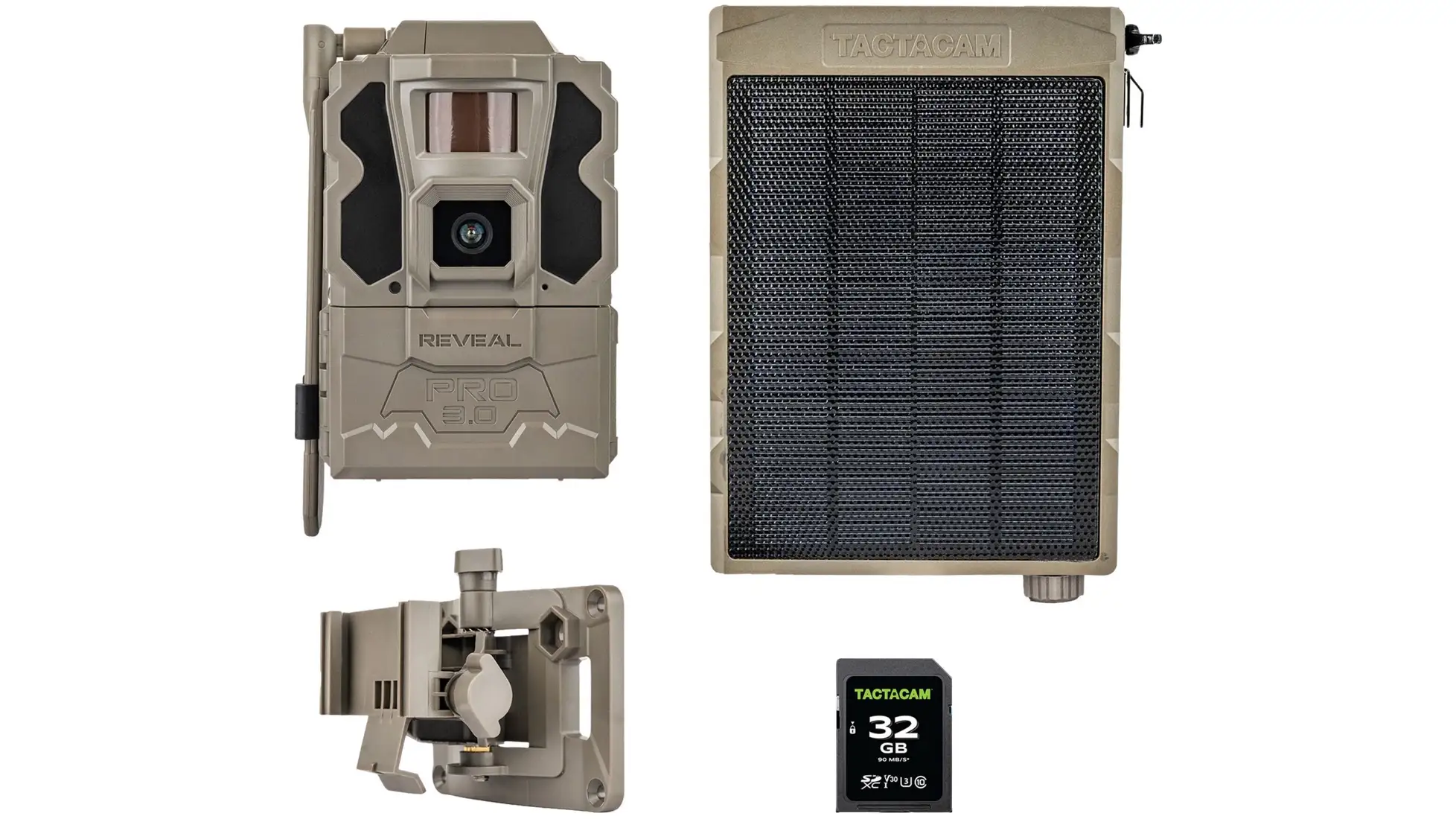 Reveal by Tactacam Pro 3.0 cellular trail camera bundle with solar panel, black
