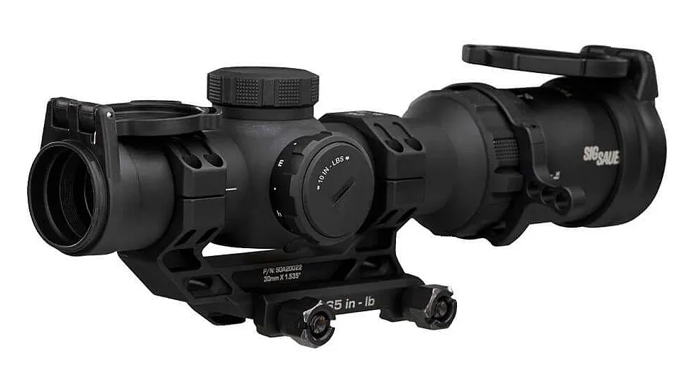 Sig Sauer TANGO-MSR Compact 1-6x24 SFP LPVO rifle scope in black with its factory-installed ALPHA-MSR cantilever mount