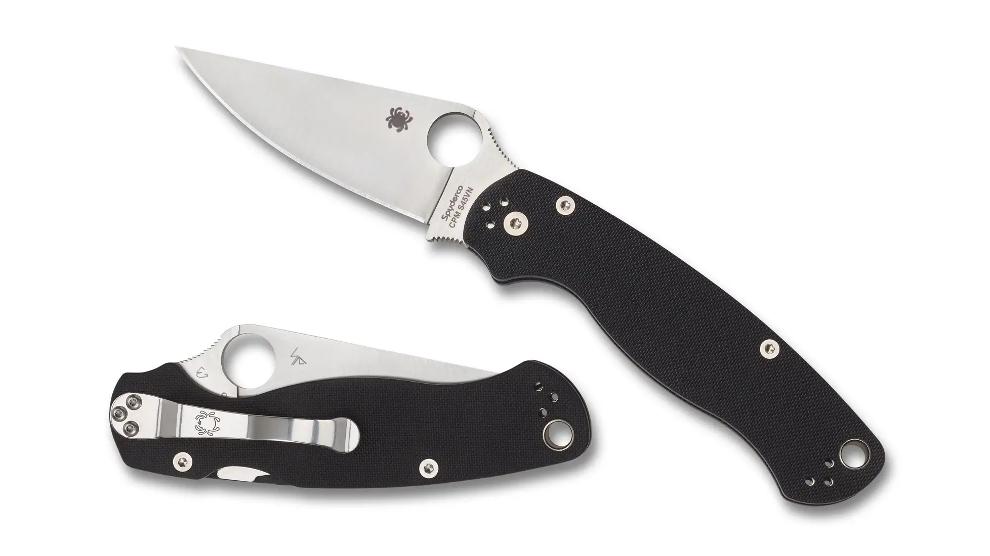 Spyderco Para Military 2 folding knife (shown: the black G-10 PlainEdge version, not the camo model on this card)