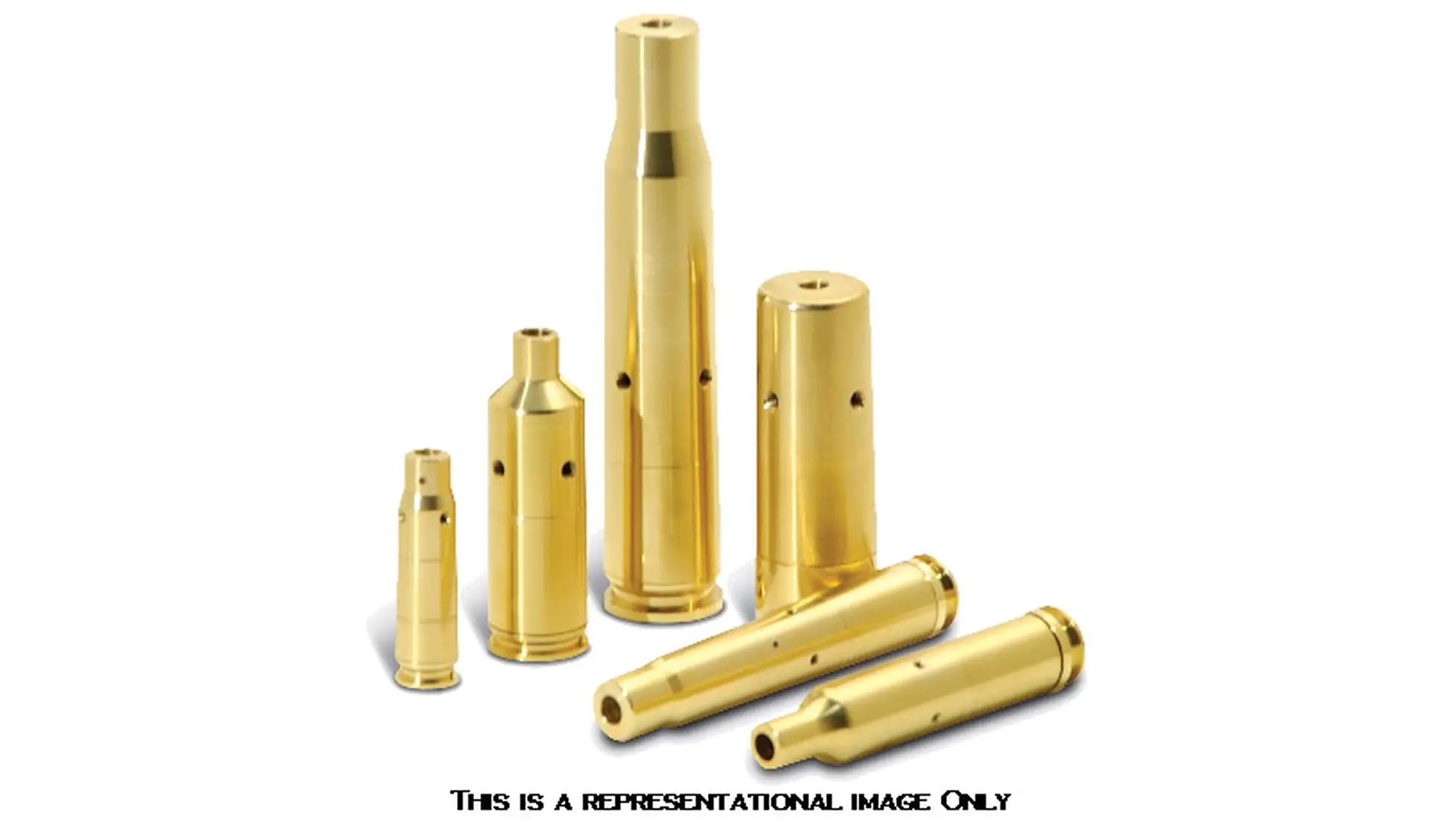 SSI Sight-Rite chamber cartridge laser bore sighters, a representative group of brass cartridges