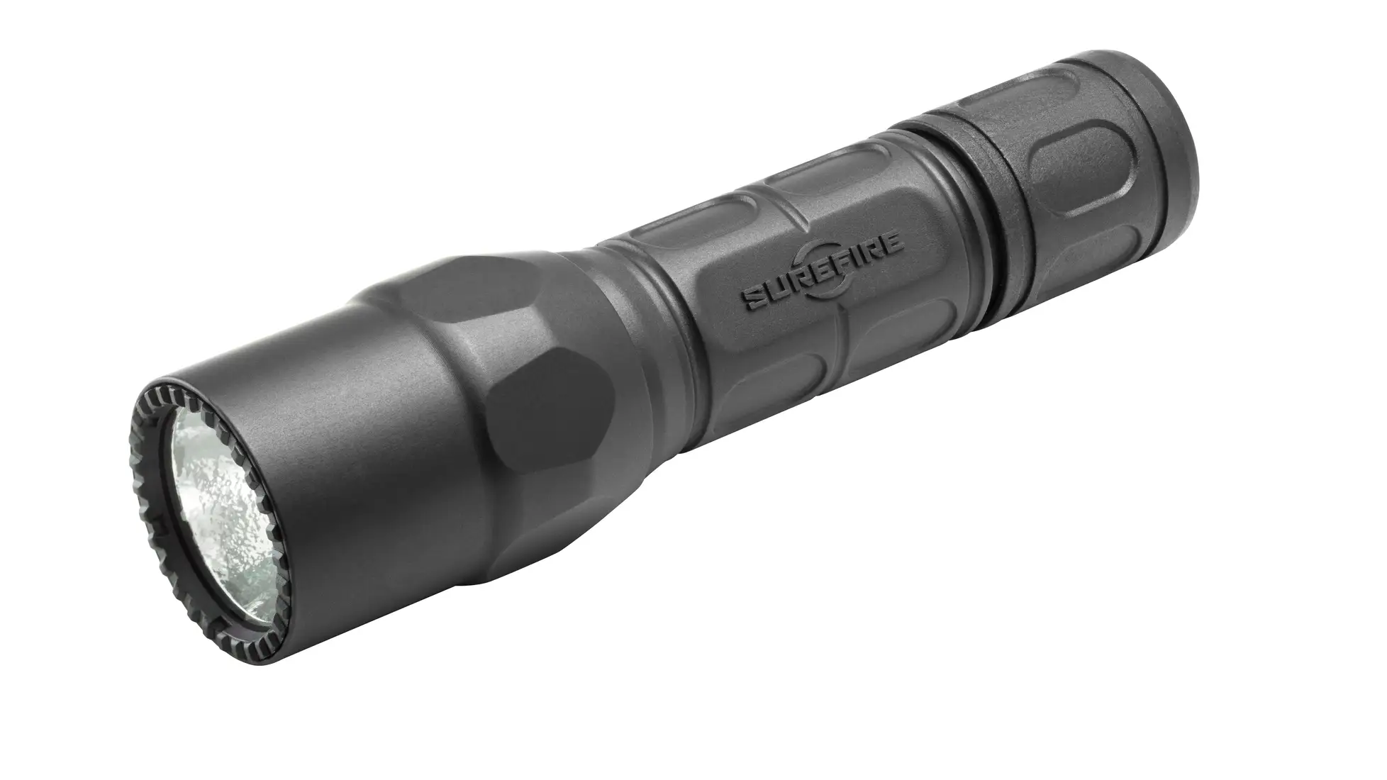 SureFire G2X LE flashlight, a black polymer body with SUREFIRE molded on it