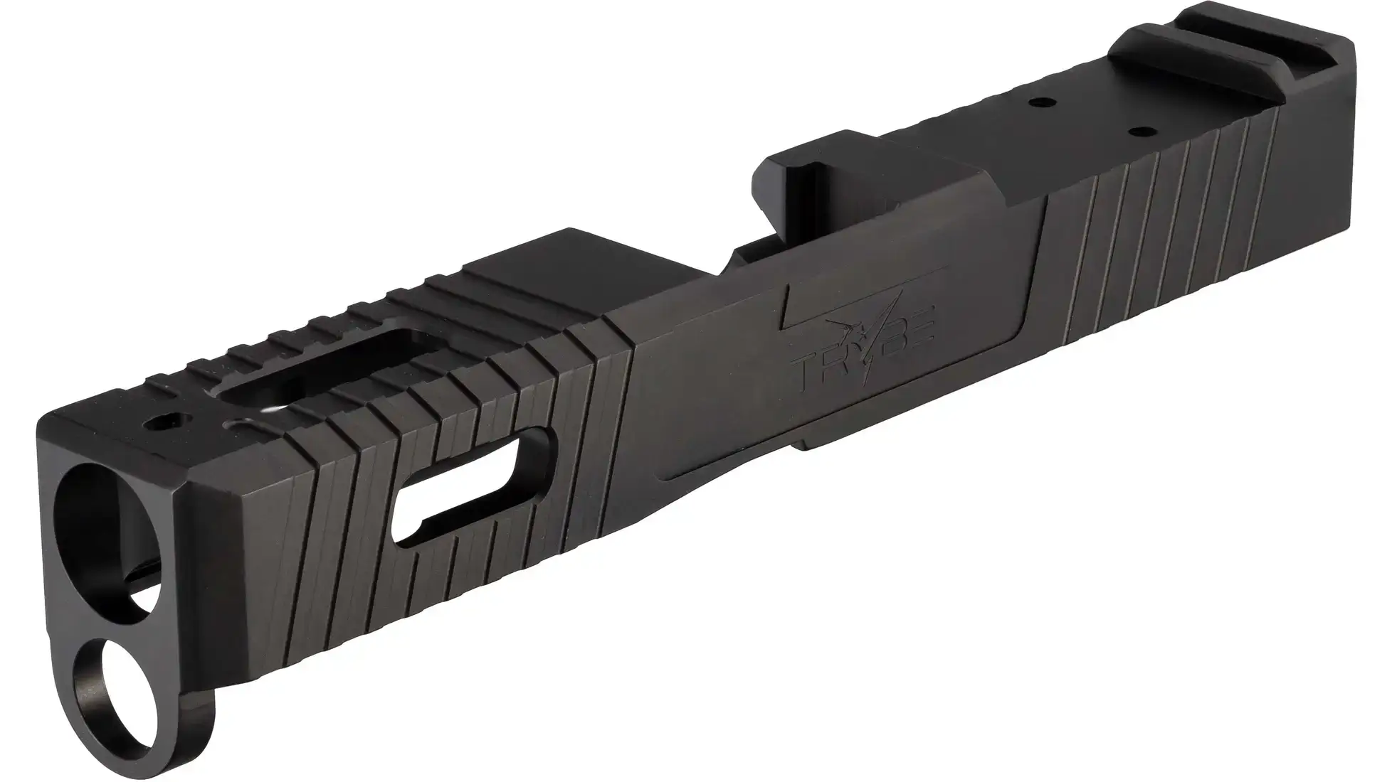 TRYBE Defense Glock 19 9mm pistol slide Version 1, a windowed optics-ready aftermarket Glock slide (listing image)