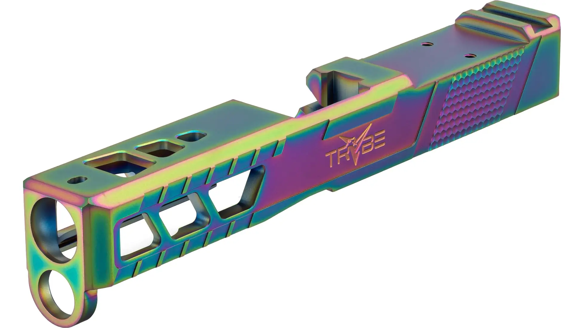 TRYBE Defense Glock 19 Version 2 slide, Gen 5, Vortex Viper optic cut, Chameleon Cerakote finish