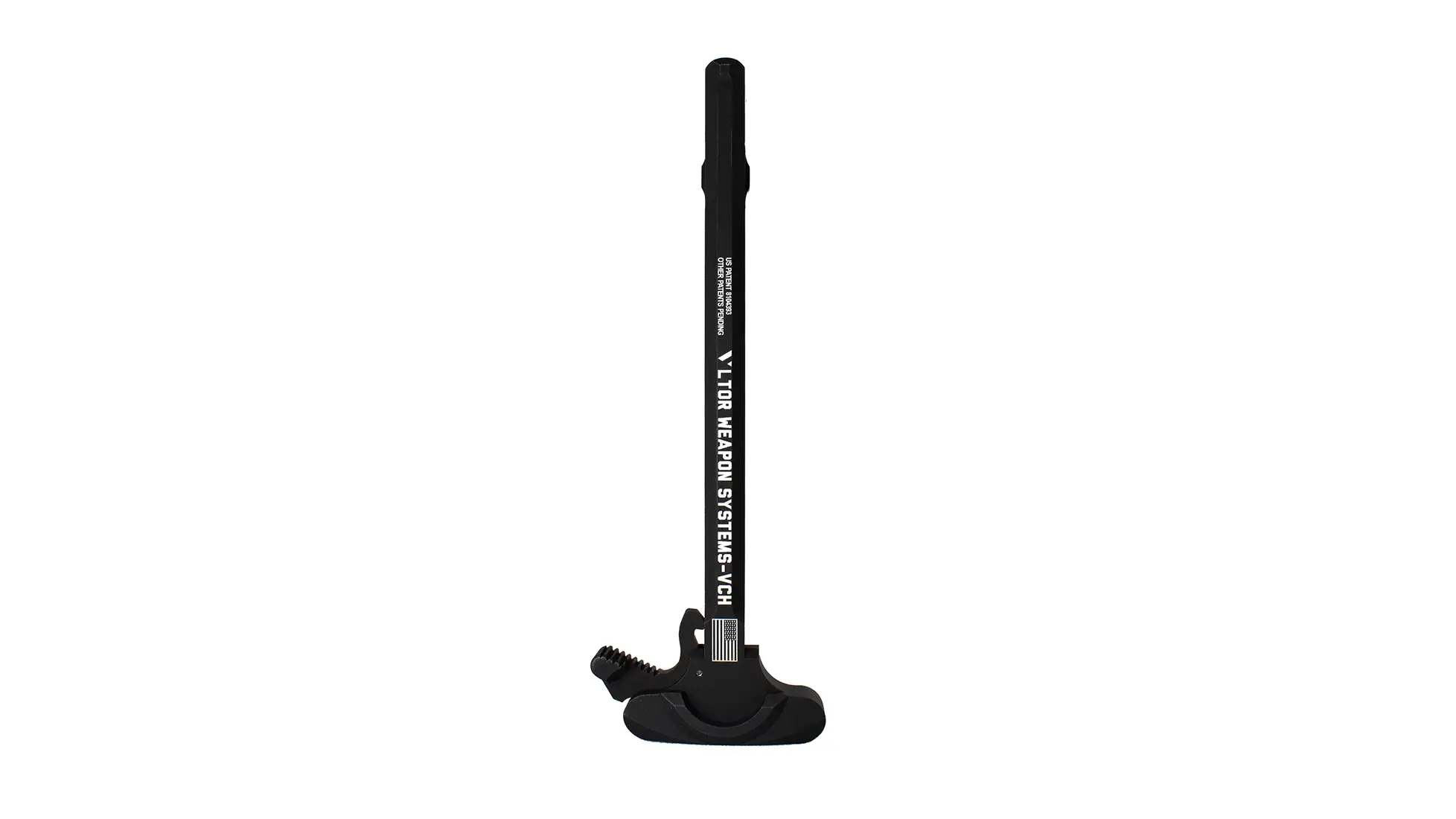 VLTOR VCH charging handle in black with a single-side latch and VLTOR Weapon Systems marking