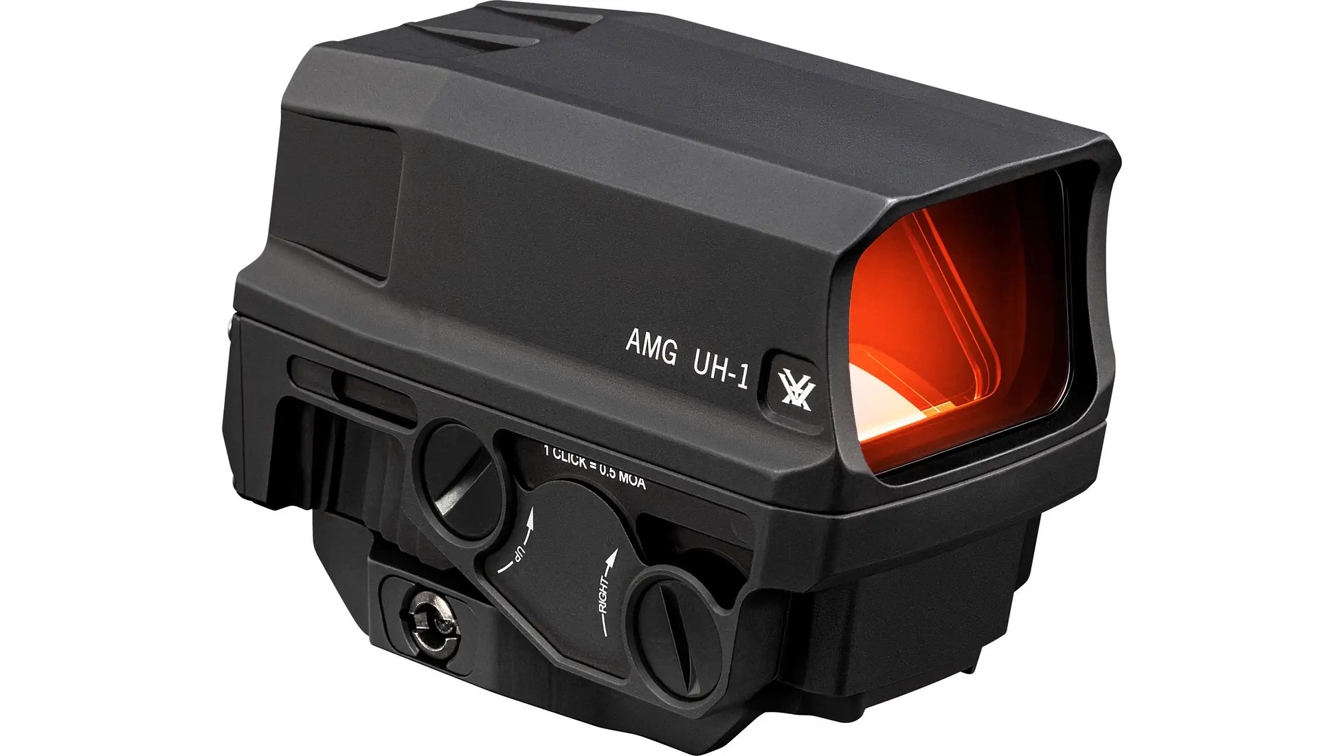 Vortex Razor AMG UH-1 Gen II holographic sight in black with the illuminated EBR-CQB reticle