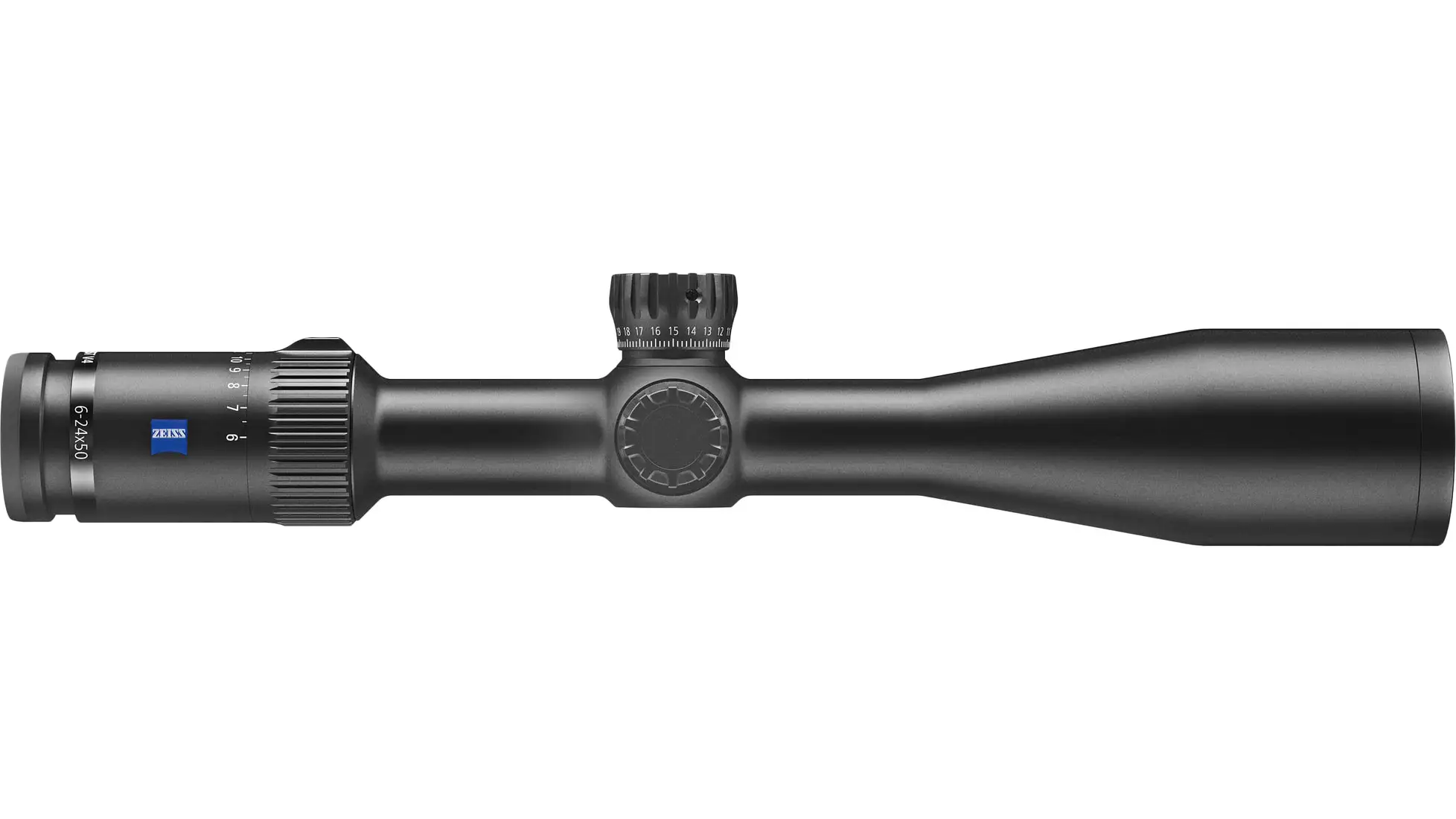 Zeiss Conquest V4 6-24x50 rifle scope, 30mm tube, illuminated Plex reticle, external elevation turret with ballistic stop