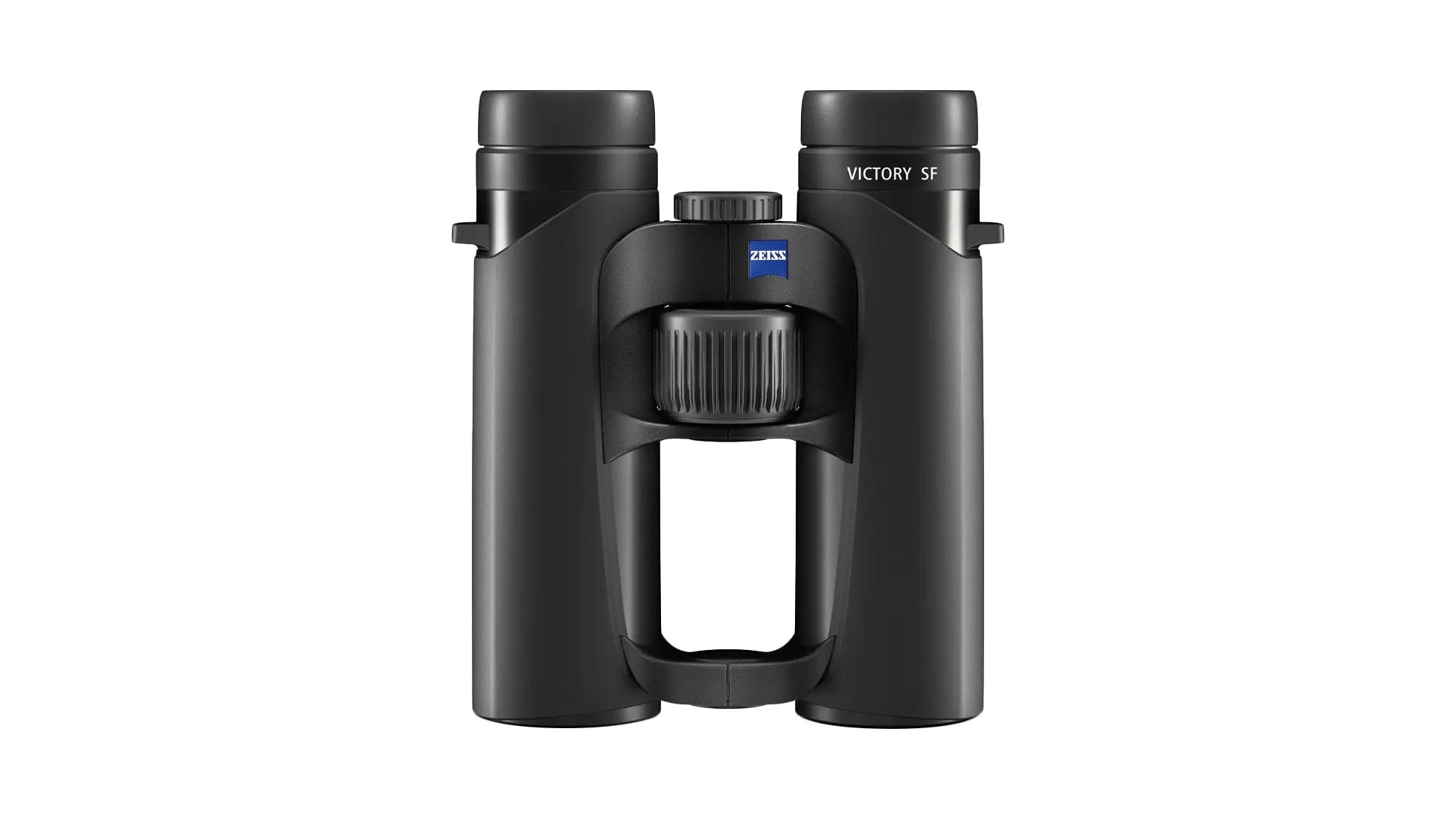 Compact black ZEISS Victory SF binocular seen from the eyepiece end