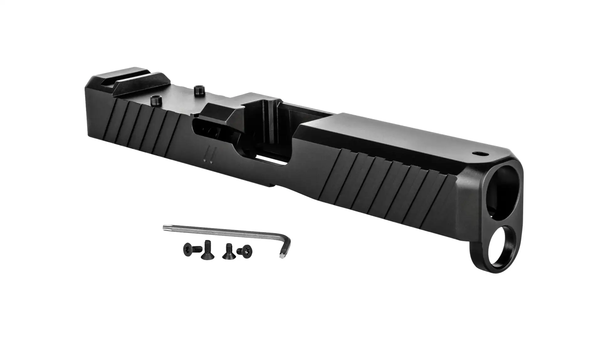 ZEV Technologies Z19 Duty stripped Glock 19 slide in black nitride (listing image shows the Gen 5 RMR cut row)